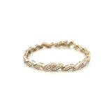 14K Gold Wavy Channel Diamond Bracelet