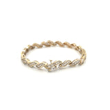 14K Gold Wavy Channel Diamond Bracelet