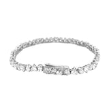 14K Gold Multi Shape Heart Lab Grown Diamond Tennis Bracelet