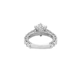 14K Gold 2.00 Carat Round Cut Moissanite Diamond U Prong Engagement Ring w/ 3D Diamond Prongs