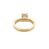 14K Gold 2.00 Carat Lab Grown Radiant Diamond Under Halo Solitaire Engagement Set