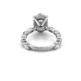 14K Gold 3.00 Carat Lab Grown Oval Diamond Under Halo Round and Marquise Engagement Ring