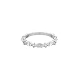 14K Gold Marquise and Round Diamond Single Prong Band