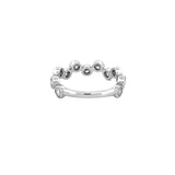 14K Gold Alternating Art Deco Round Bezel Diamond Band