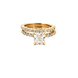 14K Gold 2.00 Carat Lab Grown Cushion Diamond Single Prong Wedding Set