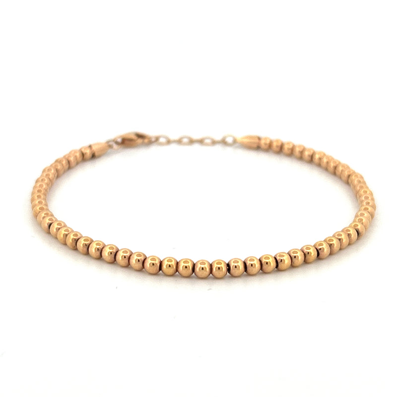 14K Gold 3MM Small Bead Bracelet