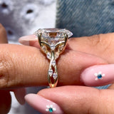 14K Gold Lab Grown Oval Diamond Weaved Engagement Ring