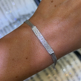 14K Gold Diamond Pavé Bar 4-Row Chain Bracelet