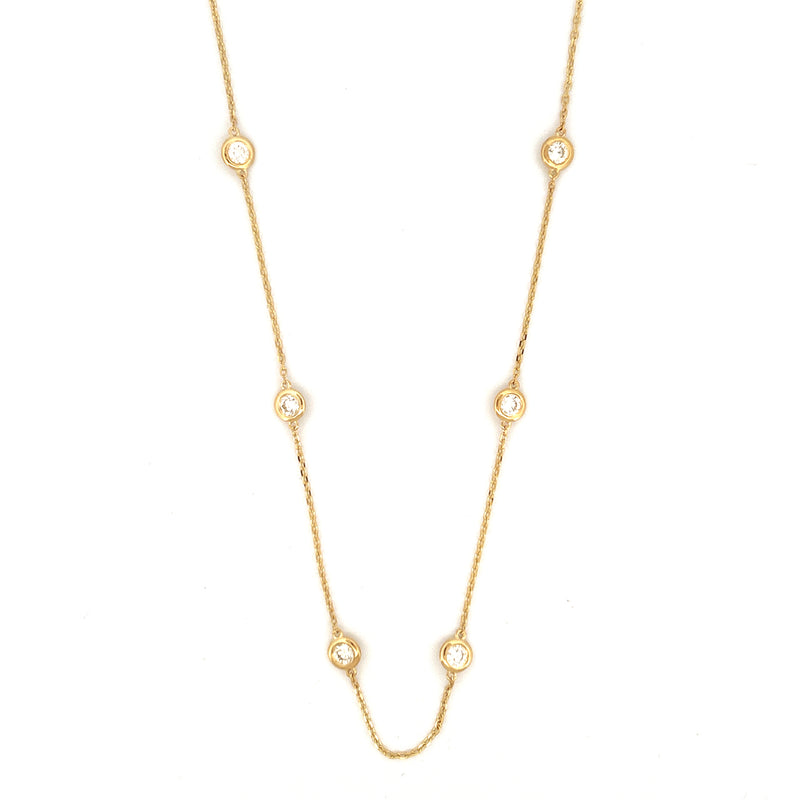 14K Gold Natural Diamond By The Yard 5.2MM Necklace