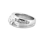 14K Gold 3.00 Lab Grown Round Diamond Channel Mens Band