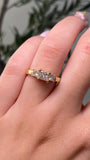 14K Gold 1.10 Carat Natural 3 Stone Princess Cut Diamond Engagement Ring
