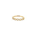 14K Gold Diamond Heart Link Band