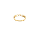 14K Gold Diamond Heart Link Band