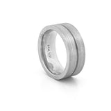 14K Gold Mens Center Groove Band