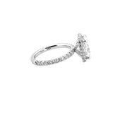 14K Gold 2.50 Carat Lab Grown Cushion Diamond Prong Set Halo Engagement Ring