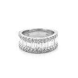 14K Gold 2.00 Carat Baguette and Round Row Wedding Band