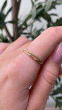 14K Gold Wavy Diamond and Straight Split Band