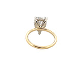 14K Two-Tone Gold 3.00 Carat Pear Lab Grown Diamond Under Halo Solitaire Engagement Ring