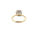 14K Two-Tone Gold 3.00 Carat Round Lab Grown Diamond Under Halo Solitaire Engagement Ring