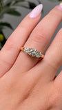 14K Two-Tone Gold 1.10 Carat Natural 3 Stone Round Cut Diamond Basket Engagement Ring