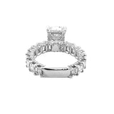 14K Gold 3.50 Carat Lab Grown Radiant Diamond Emerald Cut U Prong Engagement Ring