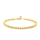 14K Gold Adjustable Fashion Diamond Cut Bead Bangle