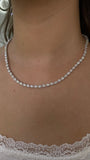 14K Gold Lab Grown 21.00 Carat Sideways Pear Diamond Tennis Necklace