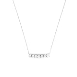 14K Gold 7-Stone Diamond Basket Set Necklace