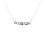 14K Gold 7-Stone Diamond Basket Set Necklace