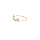 14K Two-Tone Gold Cursive Love Band