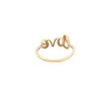 14K Two-Tone Gold Cursive Love Band