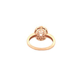 14K Gold 1.00 Carat Oval Morganite Double Halo Engagement Ring