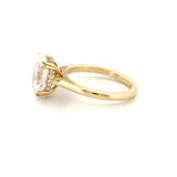 14K Gold 3.00 Carat Lab Grown Oval Diamond Cathedral Under Halo Engagement Ring