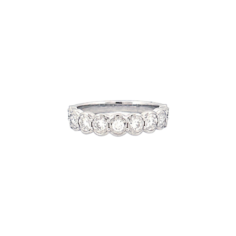 14K Gold Round Bezel Diamond Anniversary Band