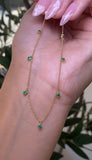 14K Gold Emerald Bezel By the Yard Necklace