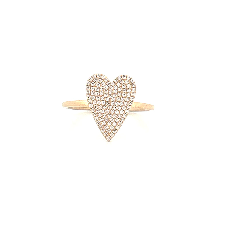 14K Gold Heart Diamond Pavé Band