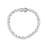 14K Gold Lab Grown Pear and Round Flower Diamond Tennis Bracelet