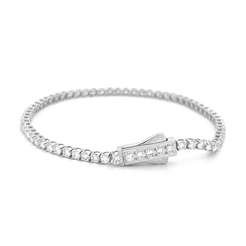 14K Gold Lab Grown 3.5MM Round Brilliant Diamond Tennis Bracelet