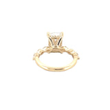 14K Gold 2.00 Carat Lab Grown Radiant Diamond Marquise and Under Halo Engagement Ring