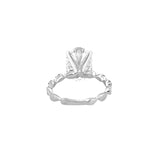 14K Gold 4.00 Carat Lab Grown Oval Diamond Pear Setting Engagement Ring