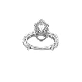 14K Gold 5.50 Carat Lab Grown Oval Diamond Oval Setting Under Halo Engagement Ring