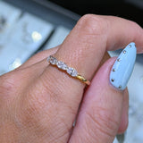 14K Gold Quarter Oval Diamond Band