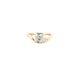 14K Gold East West 1.50 Carat Lab Grown Diamond Pear Curved Engagement Ring
