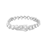 14K Gold 7.7MM Multi Shape Halo Lab Grown Diamond Tennis Bracelet