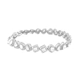 14K Gold 7.7MM Multi Shape Halo Lab Grown Diamond Tennis Bracelet