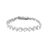 14K Gold 7.7MM Multi Shape Halo Lab Grown Diamond Tennis Bracelet