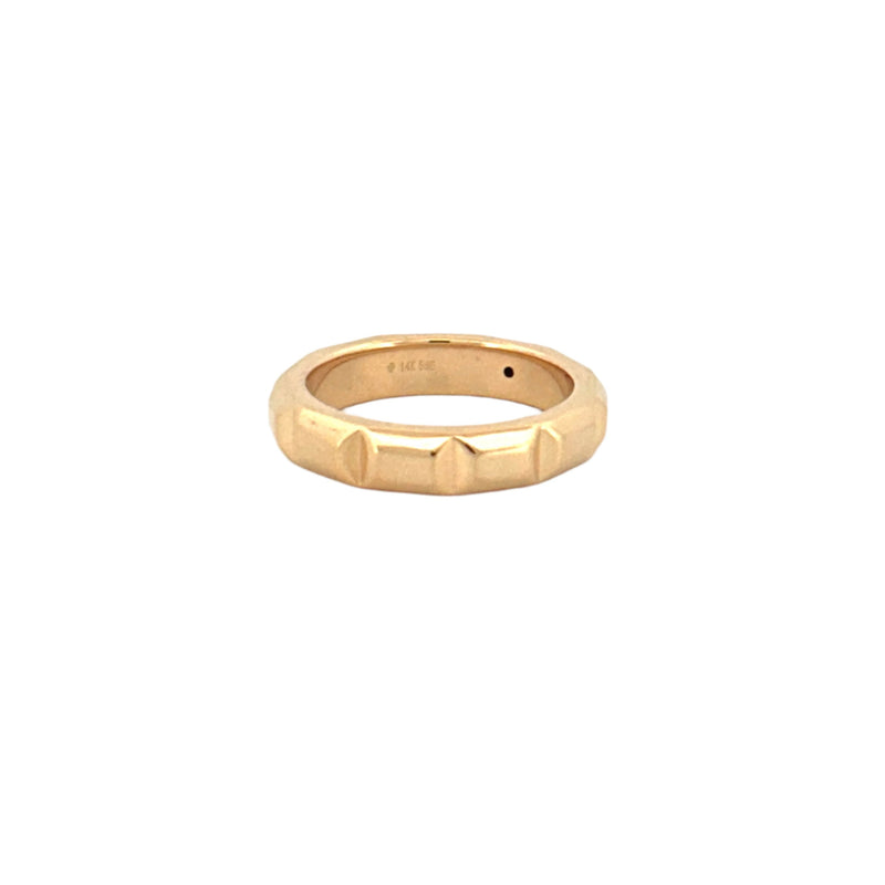 14K Gold Split Bevel Ring