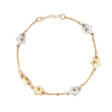 14K Gold Star Duo Color Bracelet