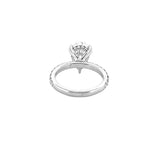 14K Gold 2.50 Carat Lab Grown Pear Diamond Under Halo Engagement Ring