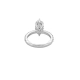 14K Gold 6-Prong 3.00 Carat Lab Grown Marquise Diamond Under Halo Engagement Ring